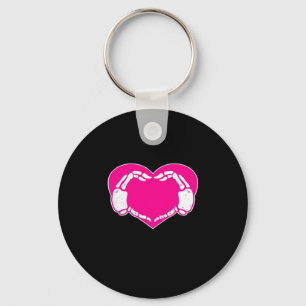 Heart Skeleton Hands Gothic Valentine Classic Key Ring