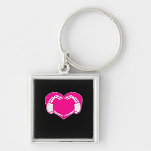 Heart Skeleton Hands Gothic Valentine Classic Key Ring