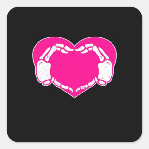 Heart Skeleton Hands Gothic Valentine  Classic Square Sticker