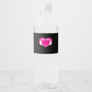Heart Skeleton Hands Gothic Valentine Classic Water Bottle Label