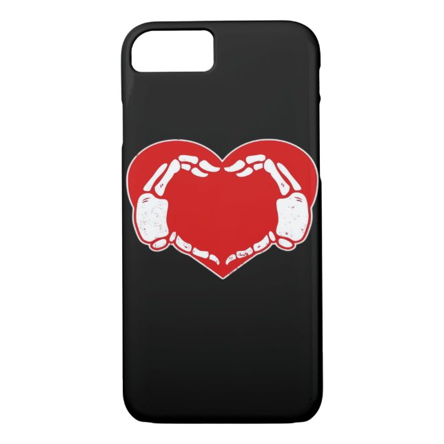 Heart Skeleton Hands Gothic Valentine Red Classic Case-Mate iPhone Case (Back)