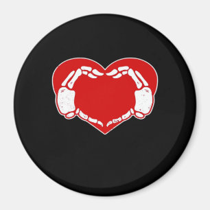 Heart Skeleton Hands Gothic Valentine Red Classic Magnet