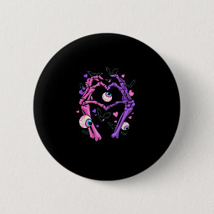 Heart Skeleton Hands - Halloween Pastel Goth Eyeba 6 Cm Round Badge