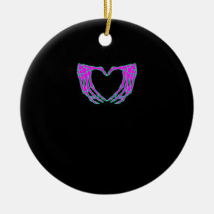 Heart Skeleton Hands Halloween Pastel Goth Eyeball Ceramic Tree Decoration