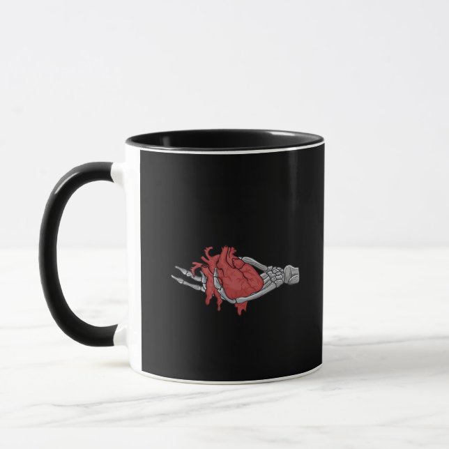 Heart Skeleton Hands  Mug (Left)