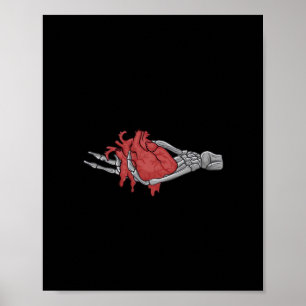 Heart Skeleton Hands Poster