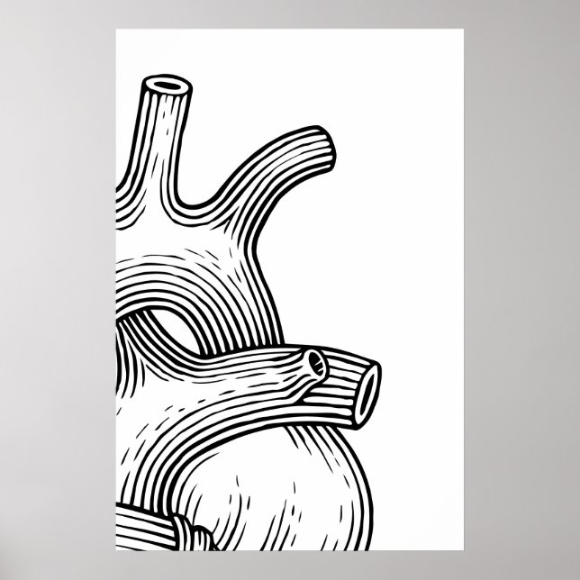 Heart Sketch Quadriptych Art Prints Scandinavian (Front)
