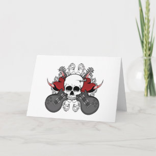 Heart Skull Guitar Holiday Card