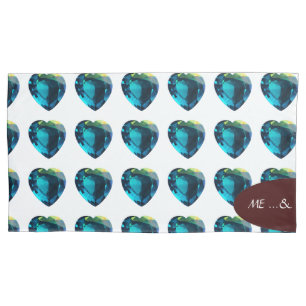 Heart Sky-blue Pillowcase