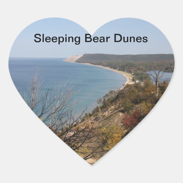 Heart Sleeping Bear Dunes Stickers (Front)