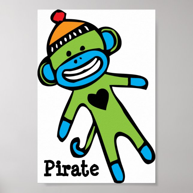 Heart Sock Monkey Poster (Front)