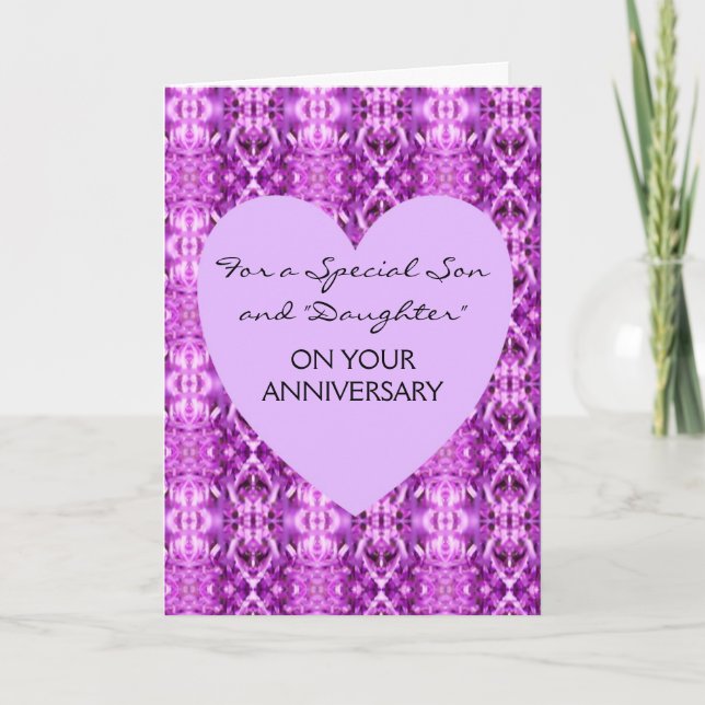 Heart Son Wife Personalised Wedding Anniversary Card (Front)