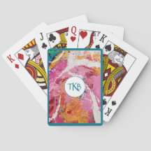 Heart Songs Abstract Monogrammed Playing Cards 2