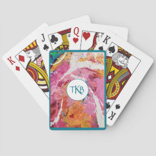 Heart Songs Abstract Monogrammed Playing Cards 2