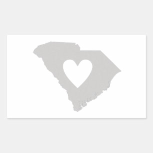 Heart South Carolina state silhouette Rectangular Sticker