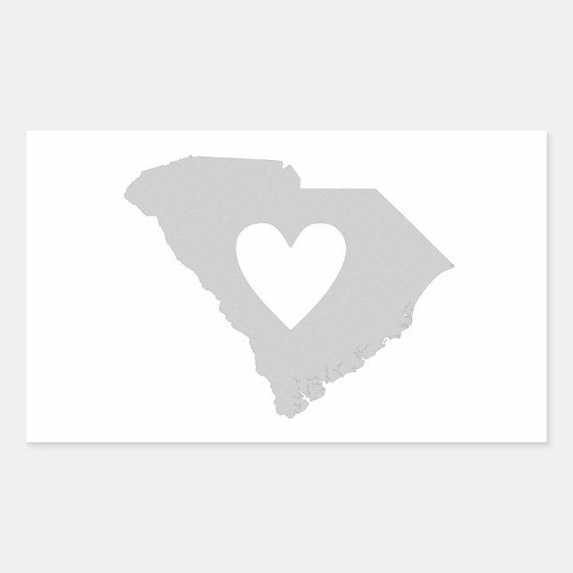 Heart South Carolina state silhouette Rectangular Sticker (Front)