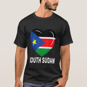 Heart South Sudan Flag Men Women Kid Patriotic T-Shirt