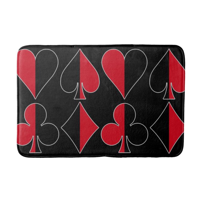 Heart Spade Diamond Club Bath Mat (Front)