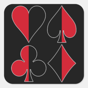 Heart Spade Diamond Club Square Sticker