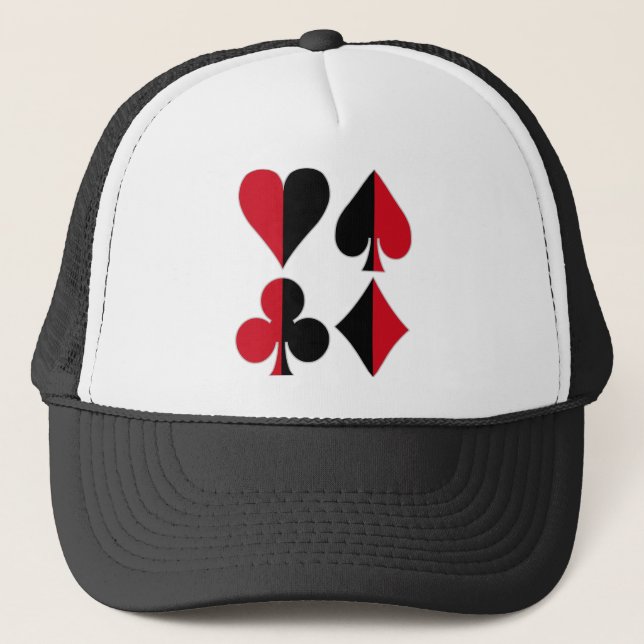 Heart Spade Diamond Club Trucker Hat (Front)