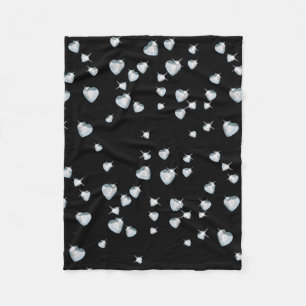 Heart Sparkle Diamonds Fleece Blanket