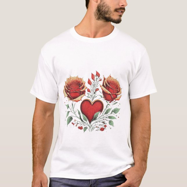 "🌹 Heart Special Moment Design Style - 💐💐💐💐" T-Shirt (Front)