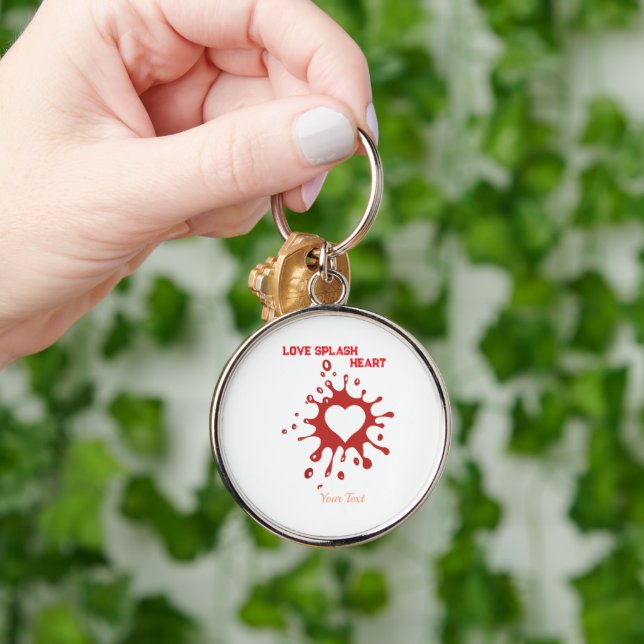 Heart Splash Art – Creative Love Expression Design Key Ring (Hand)