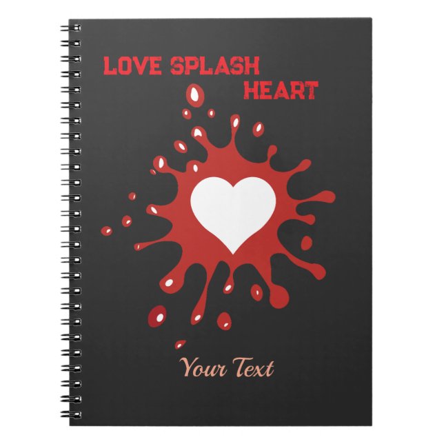 Heart Splash Art – Creative Love Expression Design Notebook (Front)