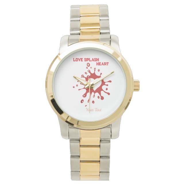 Heart Splash Art – Creative Love Expression Design Watch (Front)