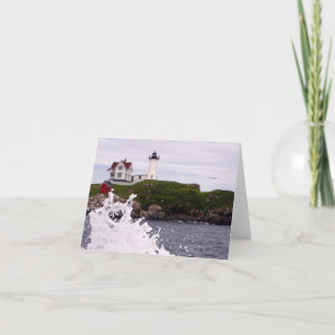 Heart splash at Nubble Light at Cape Neddic Note Card