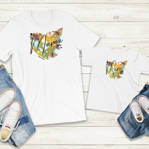 Heart Splatter Mama Mini Butterflies Customisable Baby T-Shirt