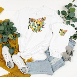 Heart Splatter Mama Mini Butterflies Customisable T-Shirt