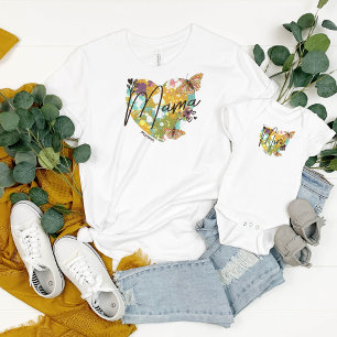 Heart Splatter Mama Mini Butterflies Customizable Baby Bodysuit