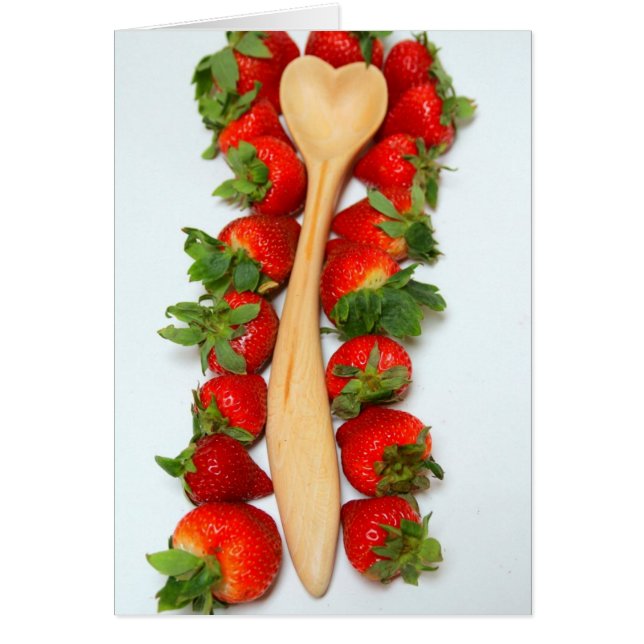Heart Spoon with Strawberries (Front)