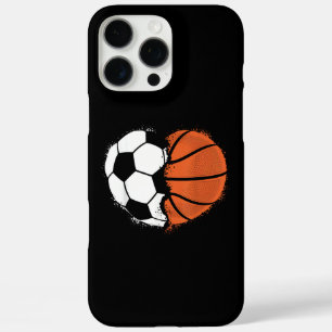 Heart Sports Soccer Basketball Ball Lover Valentin iPhone 16 Pro Max Case