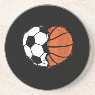 Heart Sports Soccer Basketball Ball Lover Valentin Coaster