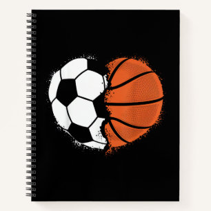 Heart Sports Soccer Basketball Ball Lover Valentin Notebook