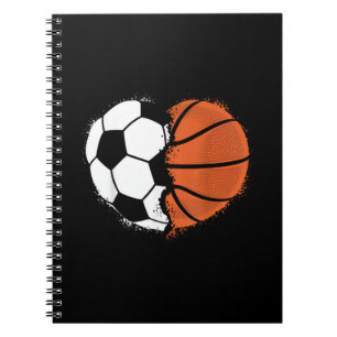 Heart Sports Soccer Basketball Ball Lover Valentin Notebook