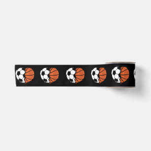Heart Sports Soccer Basketball Ball Lover Valentin Satin Ribbon
