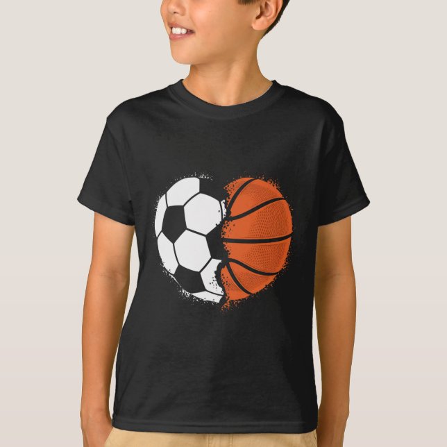 Heart Sports Soccer Sketll Ll Lover Valentines Day T-Shirt (Front)