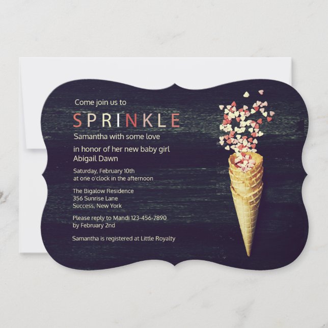 Heart Sprinkles Invitation (Front)