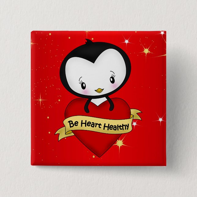 Heart- Square Button (Front)