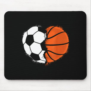 Heart Srts Soccer Basketball Ball Lover Valentines Mouse Mat
