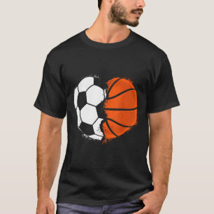 Heart Srts Soccer Basketball Ball Lover Valentines T-Shirt