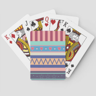 Heart, Star, and Stripe Pattern Playing Cards