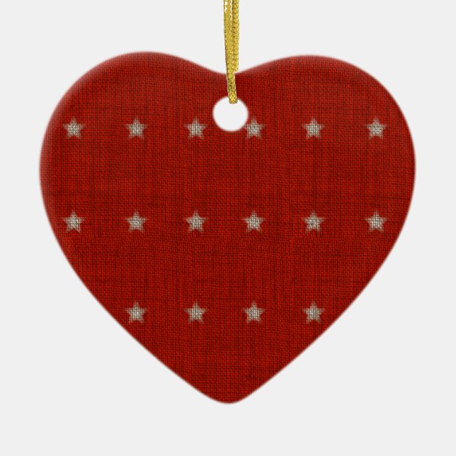 Heart & Stars Christmas Ornament (Front)