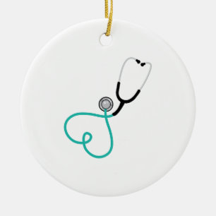 Heart Stethoscope Ceramic Tree Decoration