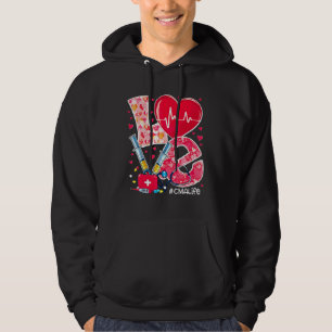 Heart Stethoscope Cute Love Nursing Valentines Cma Hoodie