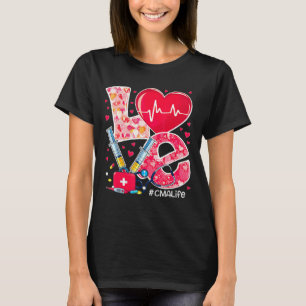 Heart Stethoscope Cute Love Nursing Valentines Cma T-Shirt