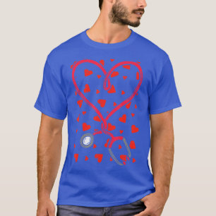 Heart Stethoscope Cute Love Nursing Valentines Day T-Shirt